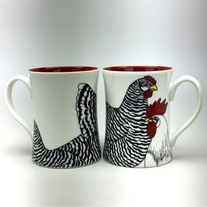 Fitz and Floyd Coq du Villages Chicken Mugs